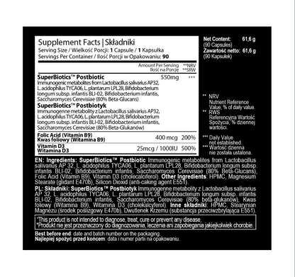 POSTBIOTYK | SUPER BIOTICS™ | SEKRET JELIT | DOROŚLI