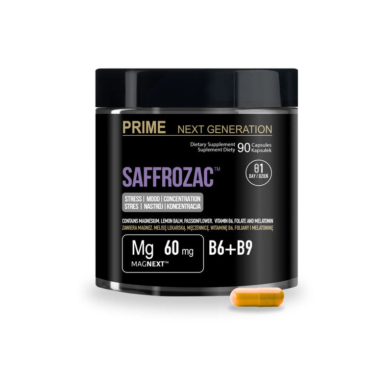 Kompleks wspierający stres, nastrój, sen i koncentrację z szafranem | SAFFROZAC™ | Szafran 15 mg, 90 kaps. 90 dni stosowania